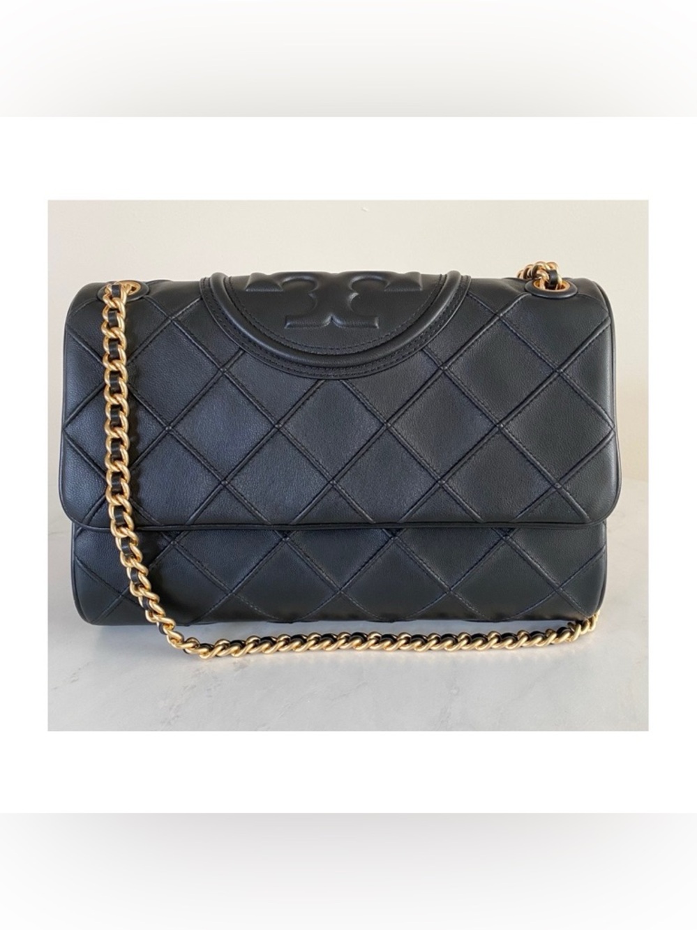 Tory Burch Fleming Soft Convertible Shoulder Bag - Black Leather